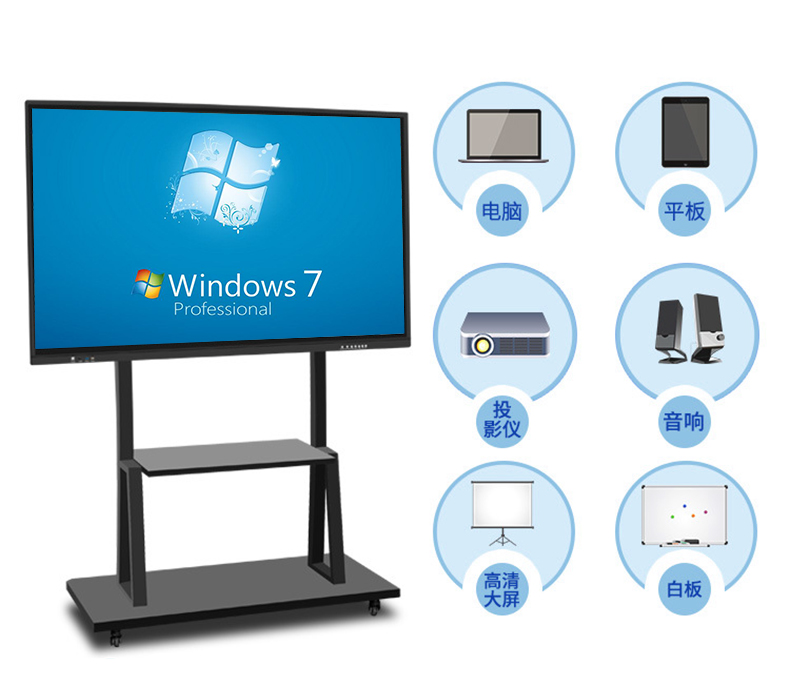 75吋壁掛雙系統觸摸教學一體機
